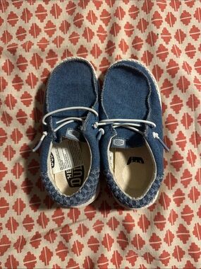 Hey Dude Kids Navy Blue Canvas Slip-On Moccasins